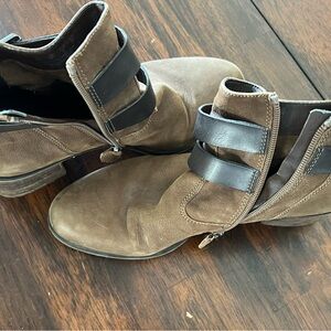 Franco Sarto Leather Harness Ankle Boots – Size 9
